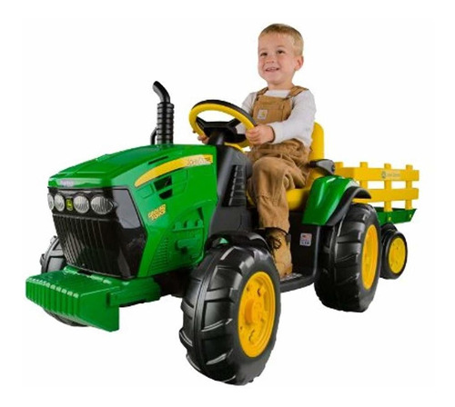 Divertido Tractor Con Remolque Perego John Deere Ground