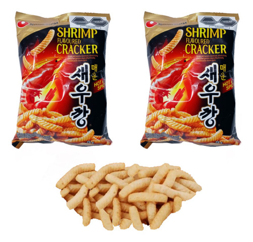 Pack 2u Snack Coreano Sabor A Camaron Picante 75gr Nong Shim