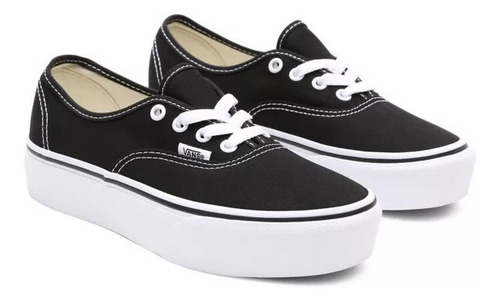 Imagen 4 de 9 de Zapatillas Vans Mod Authentic Plataforma Negra/blanco!!!