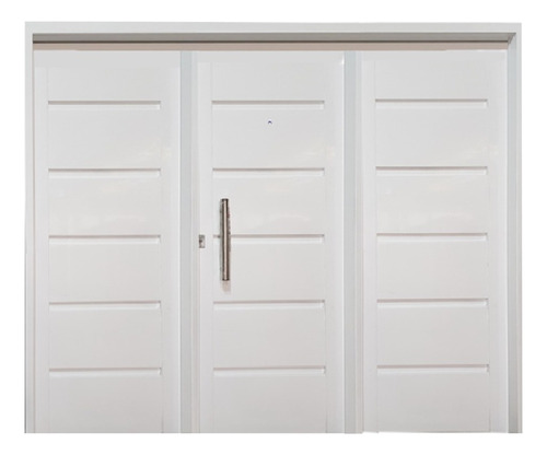 Portón 3 Hojas De Abrir Inyectado. Reforzado Cerradura Color Blanco