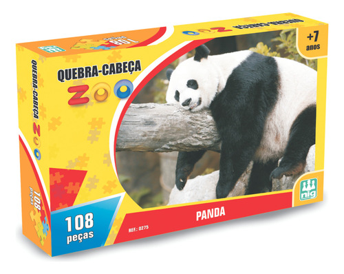 Brinquedo Jogo Quebra Cabeça Infantil Zoo Panda 108 Pçs
