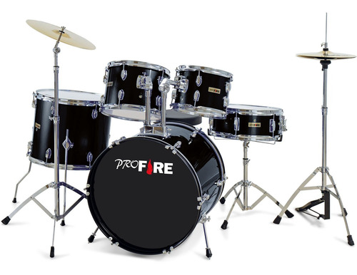 Bateria Spanking Profire 20 Com Pratos E Banco Preto