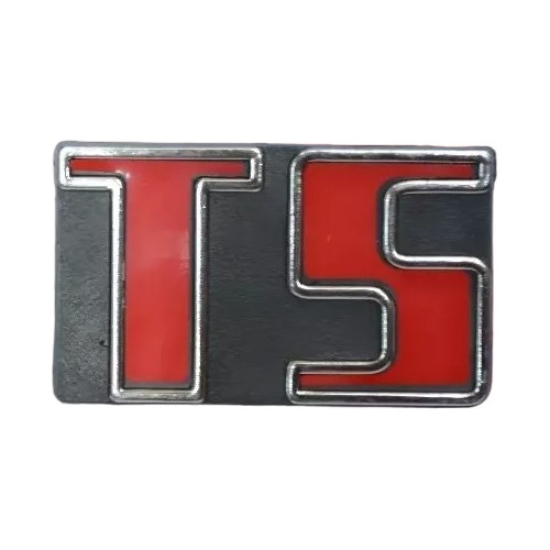 Emblema Ts Vw Passat Vermelho/cromado Com Fundo Preto