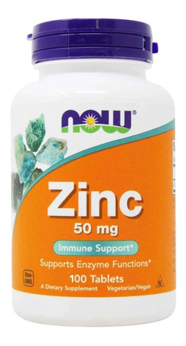Zinco Quelado 50 Mg Now Foods 100 Tabletes Importado Usa
