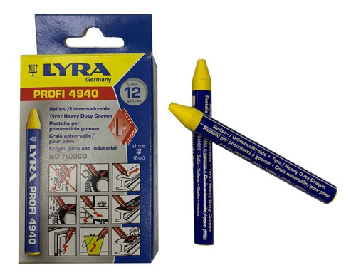 Crayon Uso Industral Lyra Caja X 12 Ideal P/neumáticos