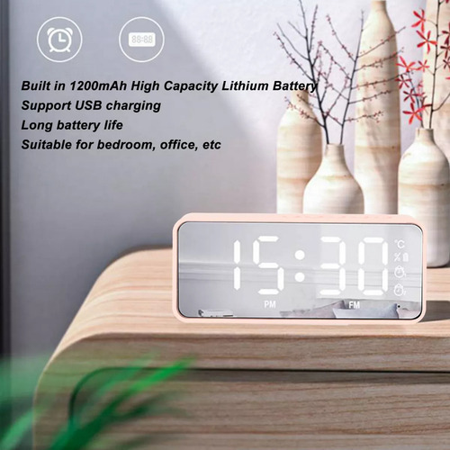 Reloj Despertador Digital C/bocina/bluetooth/radio Fm