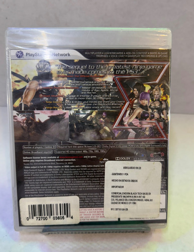 Ninja Gaiden Sigma 2 | Ps3 Playstation 3 Nuevo Y Sellado (Usado)