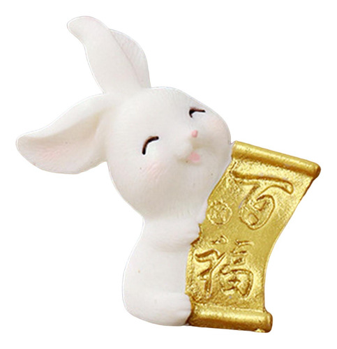 Bonita Estatua De Conejo, Figurita De 3,8 Cm X 4,2 Cm