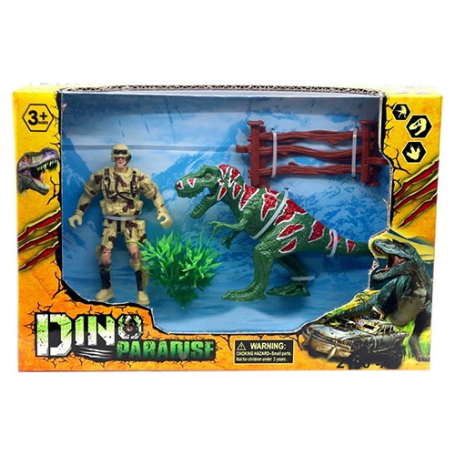 Set Dino Paradise + Explorador + Accesorios Juguete Niños
