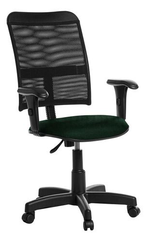 Cadeira De Escritório Giratória Tela Com Braço Verde Rcp