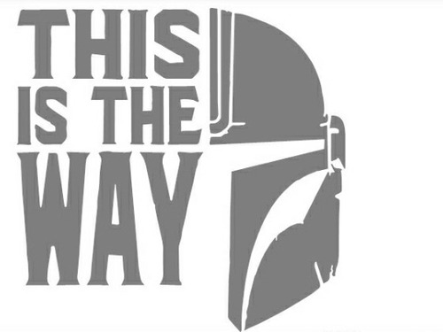 Stiker Vinil Calcomanía The Mandalorian This Is The Way Gris