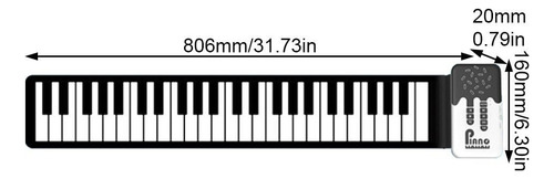 H Piano Enrollable Flexible De 49 Teclas, Teclado Digital