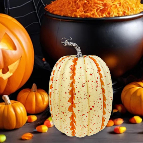 ( Calabaza Artificial, Utilería De Naranja Y Amarillo