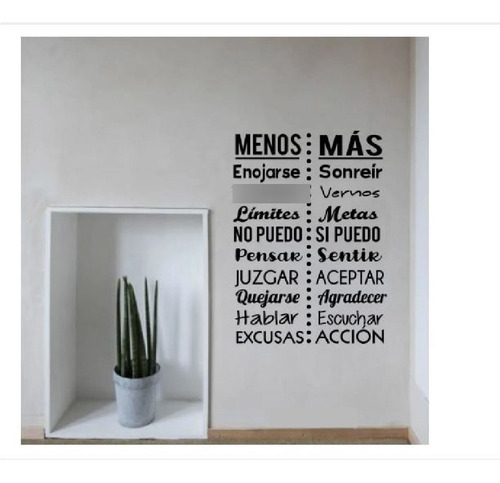 Imagen 2 de 4 de Diseño Motivacional Menos/más Living Casa Vinilo Decorativo