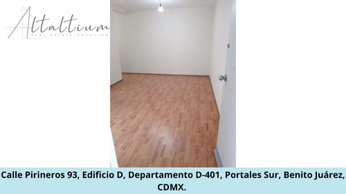 Se Vende Departamento En Calle Pirineros 93, Edificio D, Departamento D-401, Portales Sur, Benito Juárez, Cdmx. Pds31-di