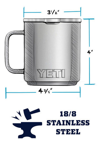 Taza Yeti Rambler Apilable De Acero Inoxidable, 300 Ml, Con