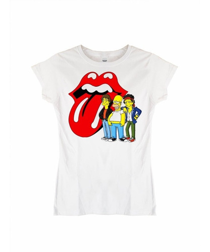 Polera Mujer Simpsons Rolling Stones Rock Abominatron