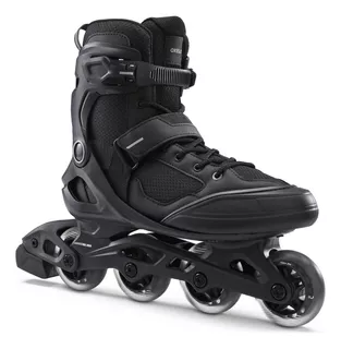 Patines Roller Fitness Fit100 Hombre Negro Plata Oxelo