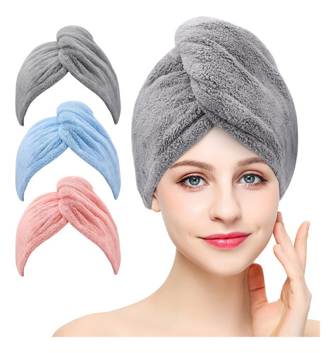 Toalla turbante Shuang.W gorro para cabello seco, mujer, baño, pañuelo en la cabeza