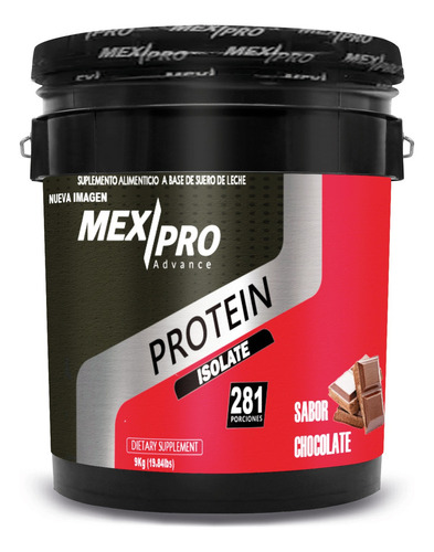 Proteina Mex Pro Isolate Protein Advance 9 Kg Mex Pro Cubeta Sabor Banana