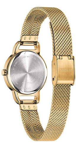 Reloj Citizen Quartz Analog Ez700254e Mujer Color De La Malla Dorado Color Del Bisel Dorado Color Del Fondo Negro