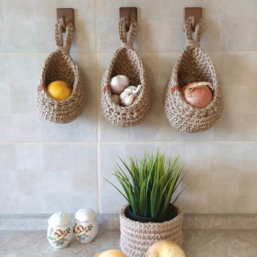 Cesta De Yute Para Almacenar Patatas Y Cebollas Para Despens