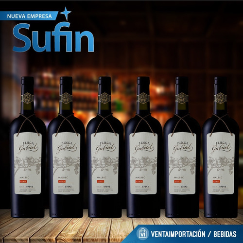 Imagen 2 de 2 de Vino Finca Gabriel Malbec Roble 750ml Caja X 6 - Sufin