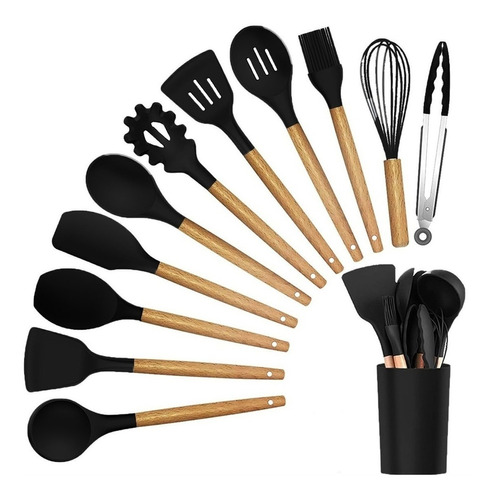 Set De Utensilios De Cocina 12 Piezas En Silicona Elegantes