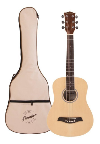 Guitarra Electroacustica Bamboo De Viaje Afinador Funda Nat