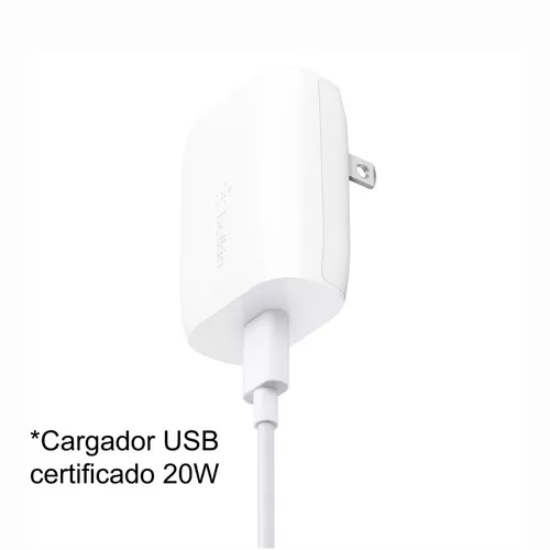  Belkin Cargador de pared USB-C de 18 W con cable USB-C a  Lightning de 4 pies (cargador rápido para iPhone 11, 11 Pro, 11 Pro Max,  XS, XS Max, XR, X