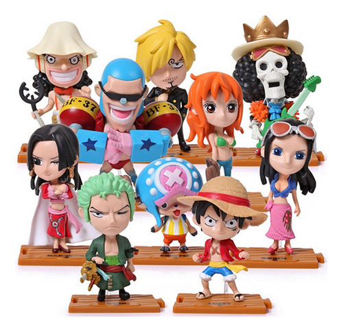 Figura De Acción Chibi De Piratas Con Sombrero De Paja De Un