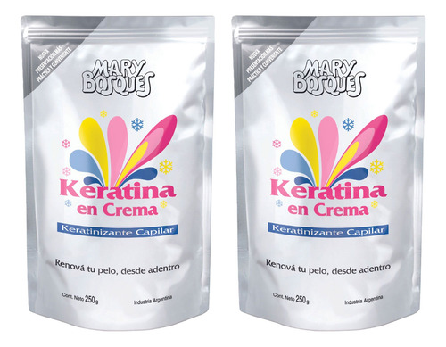 Pack Máscara Capilar Repuesto Mary Bosques Keratina 250 Gr