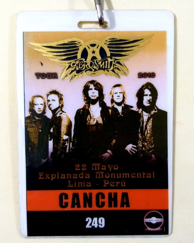 Aerosmith Concierto Lima 2010 Fotochek 