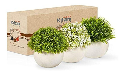 Kitzini Faux Plants Juego De Mini Plantas De Interior - 3 P.