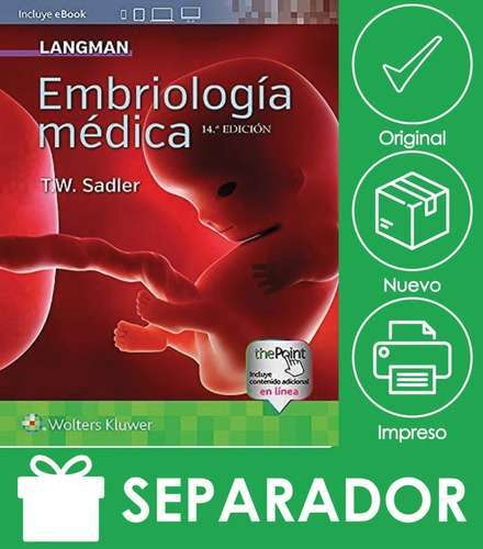 Envío Gratis. Langman. Embriología Médica 14ed Original