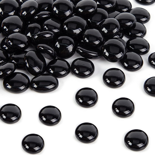 Bolas De Vidrio Planas De 18mm 100pz. Negras