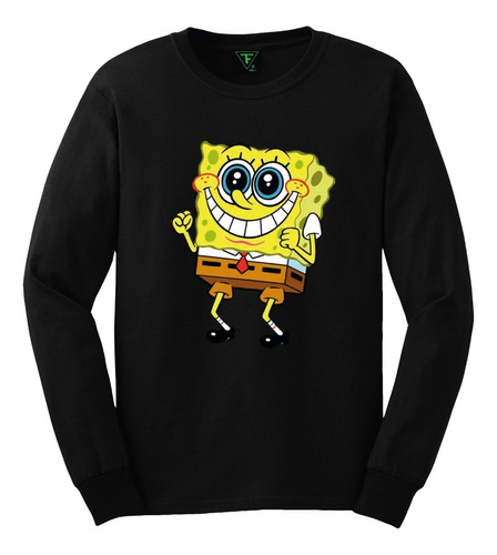 Polera Manga Larga Bob Esponja Diseños Algodón Niño Adulto