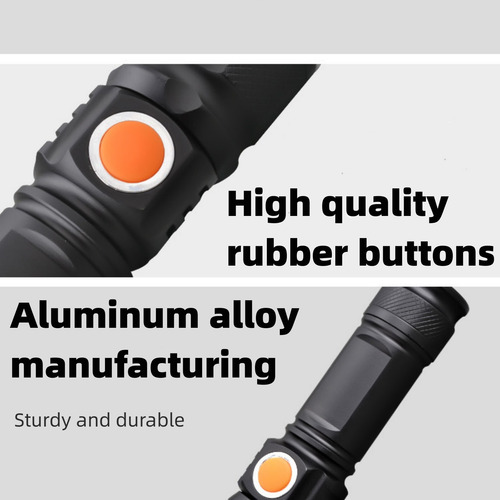 Linterna Led Superbrillante Con Zoom Recargable Con 4 M