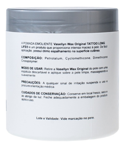 Imagem 3 de 3 de Vaselina Para Tatuagem - 400g - Deslizante Para Agulha