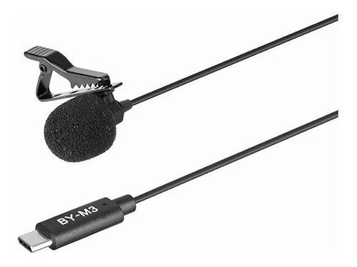 Imagem 1 de 4 de Microfone Lapela Boya By-m3 Condensador Usb-c (type C)