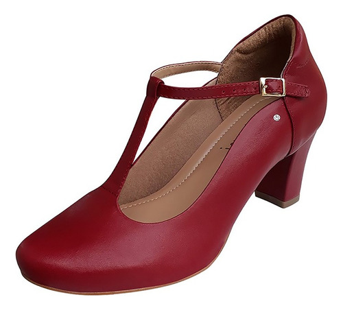 Sapato Boneca Vermelho Para Dança De Salão Salto Confortavel