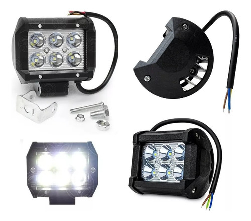 Par Faros Auxiliar Dually 12 Leds Luz Blanca Fija Y Estrobo