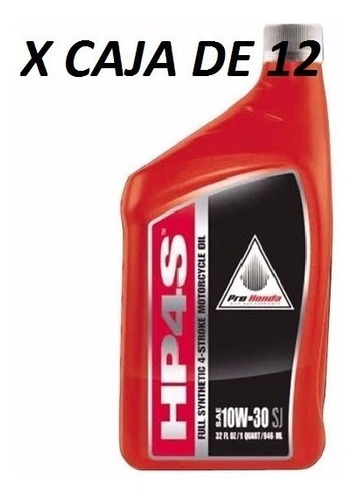 Aceite Original Pro Honda Hp4s 10w-30 100% Sintetico X Caja