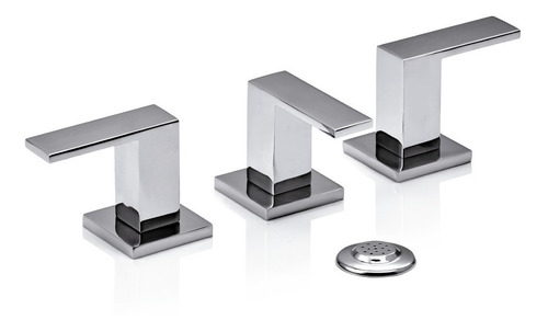 Imagen 4 de 10 de Griferia Piazza Level Lavatorio Bidet Con Accesorios Cromado