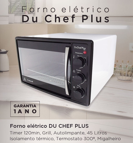 Forno Elétrico Safanelli Du Chef Plus 45l Branc Frete Grátis