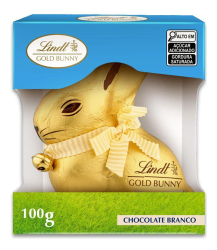 Chocolate suíço lindt branco coelho gold bunny 100g Lindt  avelã cacau
