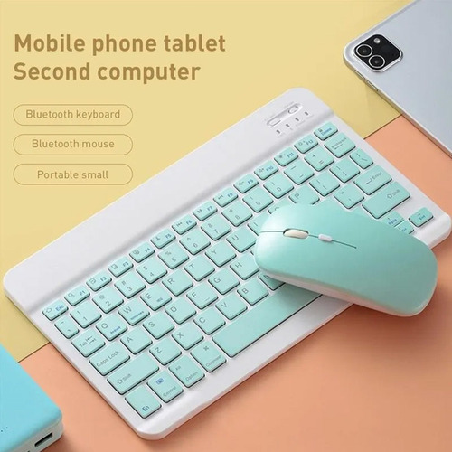 Juego De Teclado Y Ratón Con Soporte Plegable Y Teclado Blue