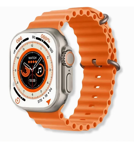 Reloj Inteligente Smartwatch T900 Ultra 2 Big Display 2.19 Plateado Mesh Naranja Plateado
