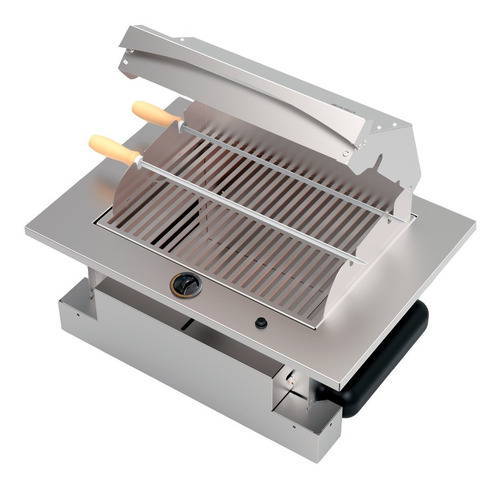 Imagem 2 de 6 de Churrasqueira A Gás Cooktop 2 Queimadores + Grelha Argentina
