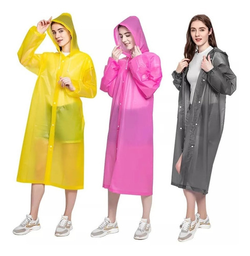 Capa Poncho Impermeable Lluvia Viento Estandar Adulto Gorro